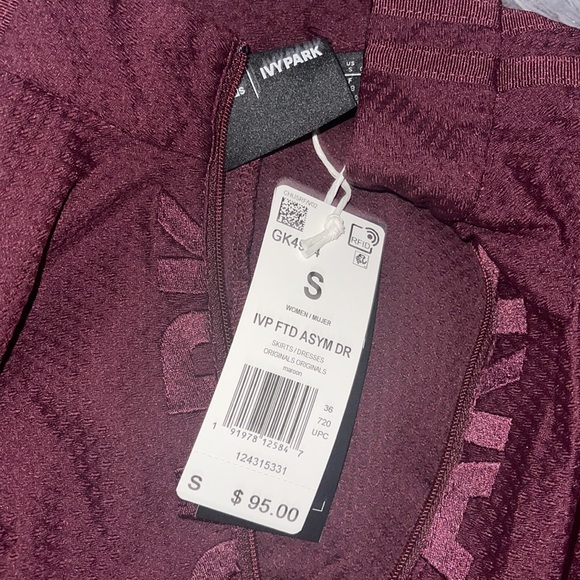 Ivy park long sleeve burgundy dress - Picture 3 of 5